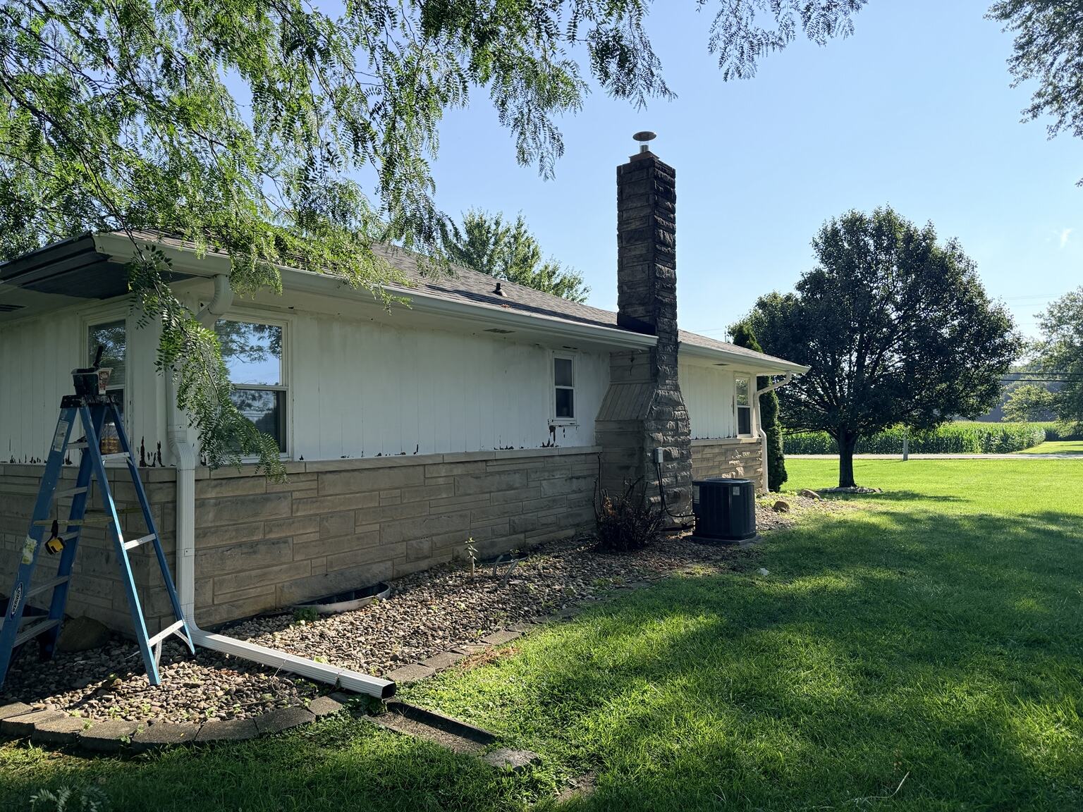 Exterior painting project before work began, view 2