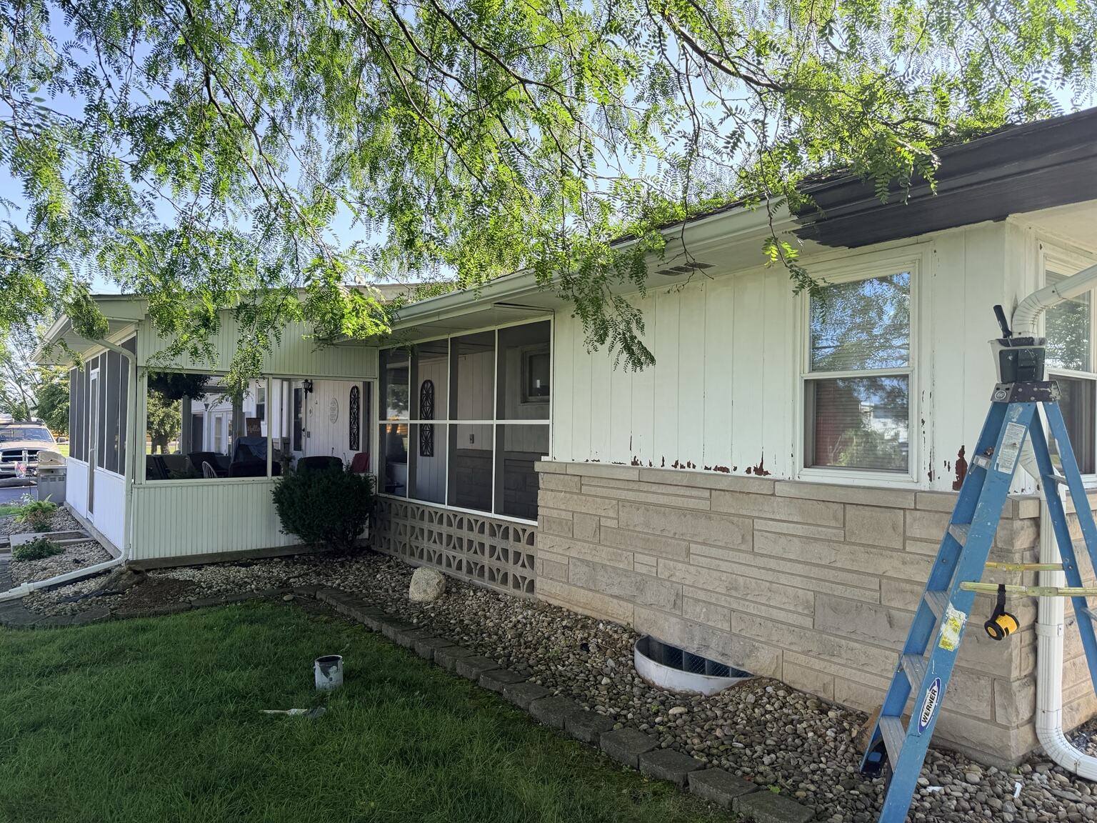 Exterior painting project before work began, view 3